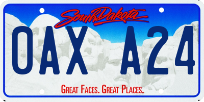SD license plate 0AXA24