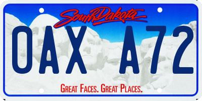 SD license plate 0AXA72