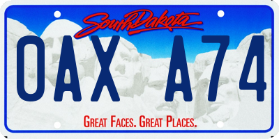 SD license plate 0AXA74