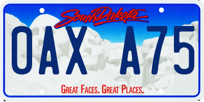 SD license plate 0AXA75
