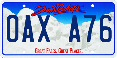 SD license plate 0AXA76