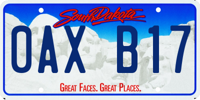SD license plate 0AXB17