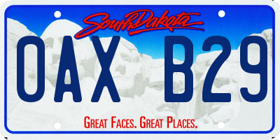 SD license plate 0AXB29