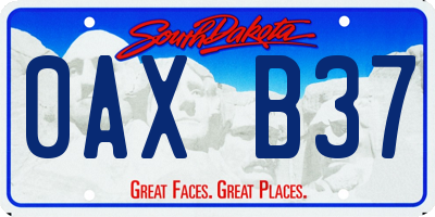 SD license plate 0AXB37