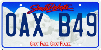 SD license plate 0AXB49