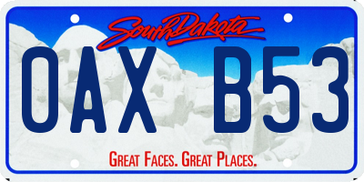 SD license plate 0AXB53