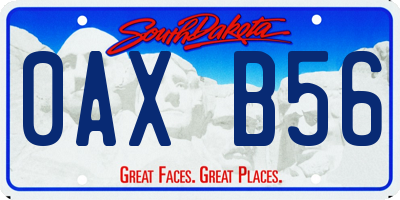 SD license plate 0AXB56