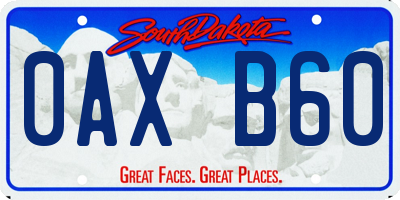 SD license plate 0AXB60