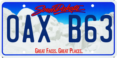 SD license plate 0AXB63