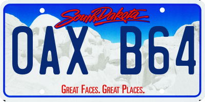 SD license plate 0AXB64