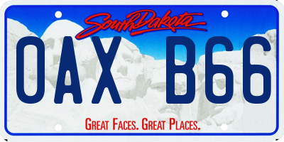 SD license plate 0AXB66