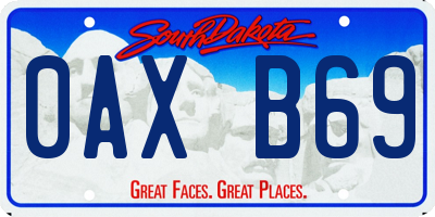 SD license plate 0AXB69