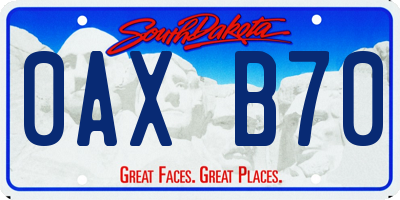 SD license plate 0AXB70