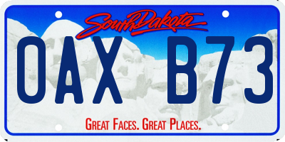 SD license plate 0AXB73