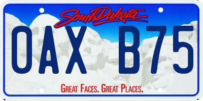 SD license plate 0AXB75
