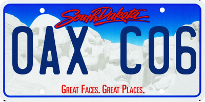 SD license plate 0AXC06