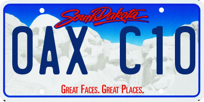 SD license plate 0AXC10