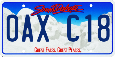 SD license plate 0AXC18