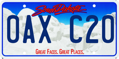 SD license plate 0AXC20