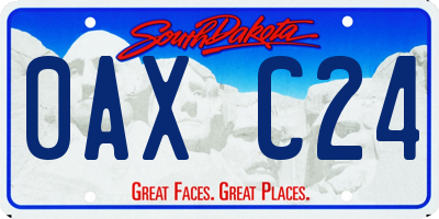SD license plate 0AXC24