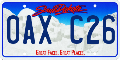 SD license plate 0AXC26