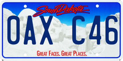 SD license plate 0AXC46