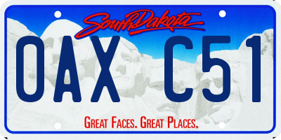 SD license plate 0AXC51