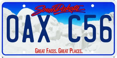 SD license plate 0AXC56