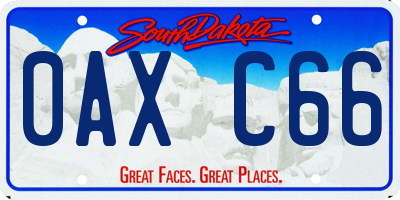 SD license plate 0AXC66