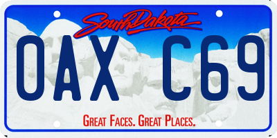 SD license plate 0AXC69