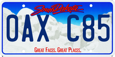 SD license plate 0AXC85