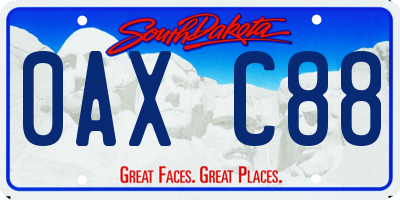 SD license plate 0AXC88