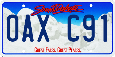 SD license plate 0AXC91
