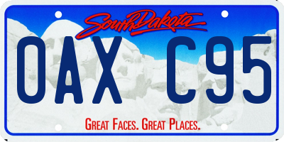 SD license plate 0AXC95