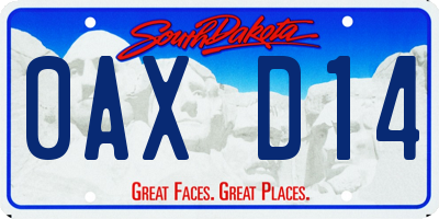 SD license plate 0AXD14