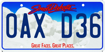 SD license plate 0AXD36