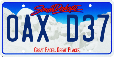 SD license plate 0AXD37