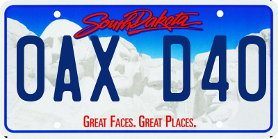SD license plate 0AXD40