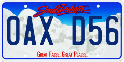 SD license plate 0AXD56