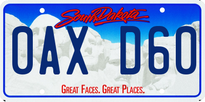SD license plate 0AXD60
