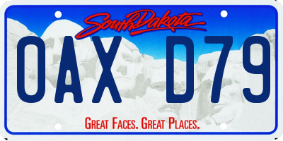 SD license plate 0AXD79