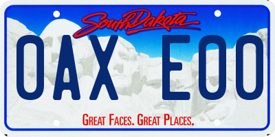 SD license plate 0AXE00