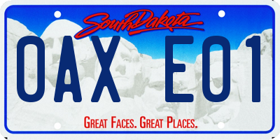 SD license plate 0AXE01