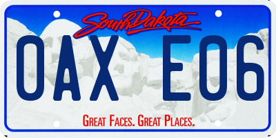 SD license plate 0AXE06