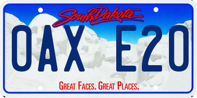 SD license plate 0AXE20