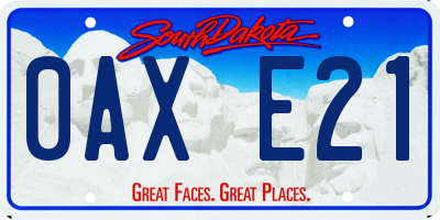 SD license plate 0AXE21