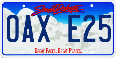 SD license plate 0AXE25