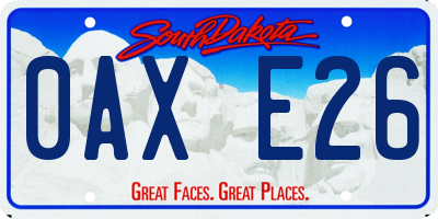 SD license plate 0AXE26