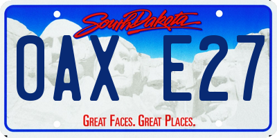 SD license plate 0AXE27