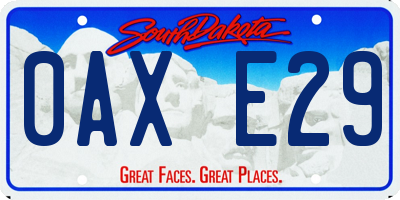 SD license plate 0AXE29